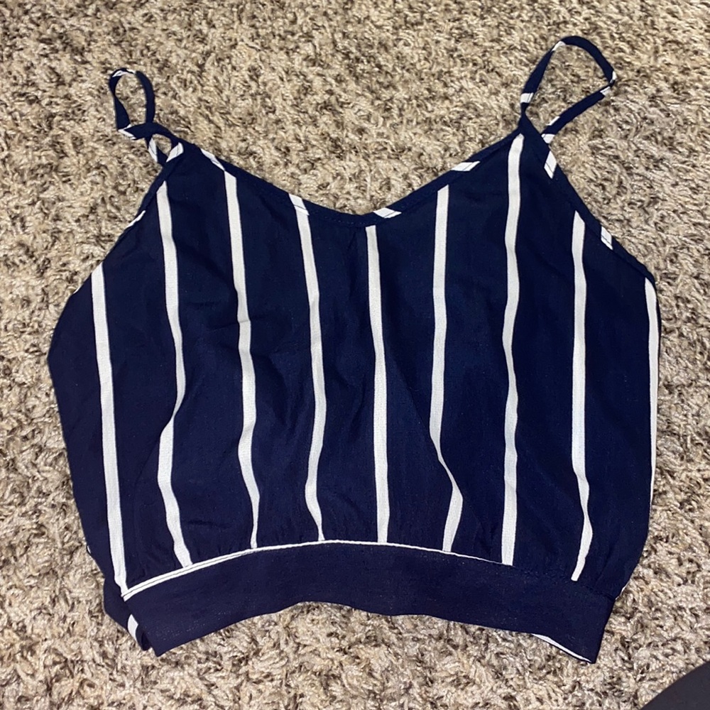 Navy blue striped tank top